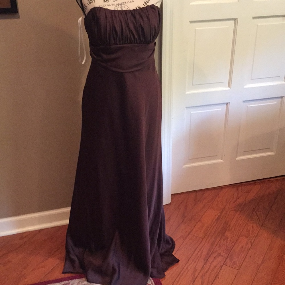 Chocolate brown David bridal gown size 6